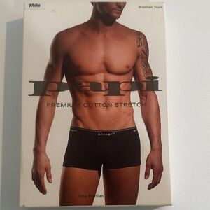 Papi Premium Cotton Stretch Brazilian Trunk - White.